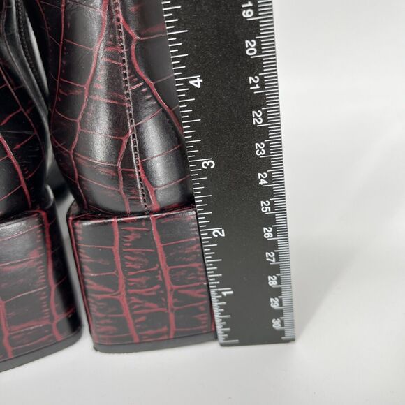 Seychelles Boots Womens 6.5 Burgundy Croc Embossed Siesta Bootie - Picture 7 of 11